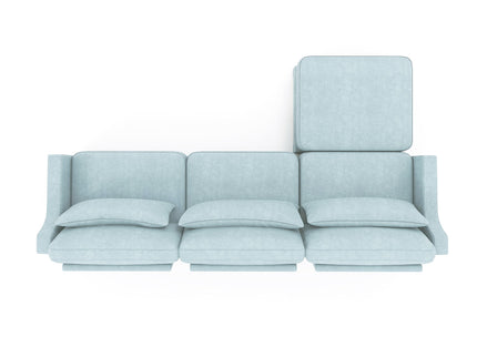 Stylish Sofa With Ottoman And Lumbar Pillows, Ergonomic Design
