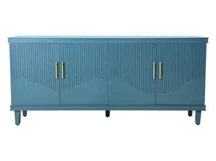 4 Door Cabinet, Large Storage For Living Room - Blue