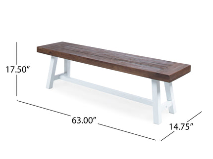 Tranquilizer - Outdoor Acacia Wood Bench With Slat Panel Design