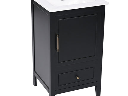 Modern Bathroom Vanity With Sink, Cabinet Storage, Drawer & Adjustable Feet