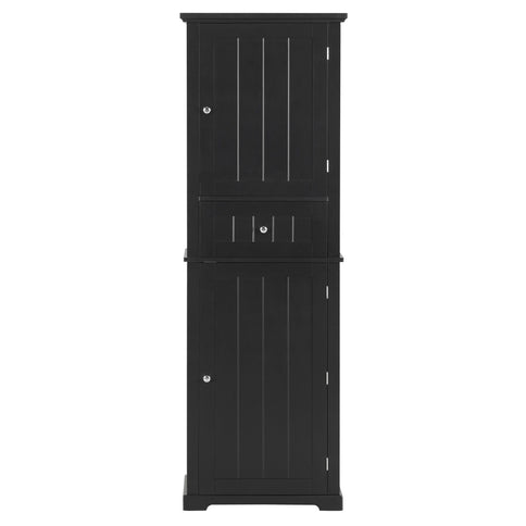 Tall Freestanding Bathroom Storage Cabinet With Drawer And Adjustable Shelf