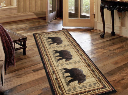 Nature's Nest - 5'3" X 7'3" Lodge Area Rug - Black