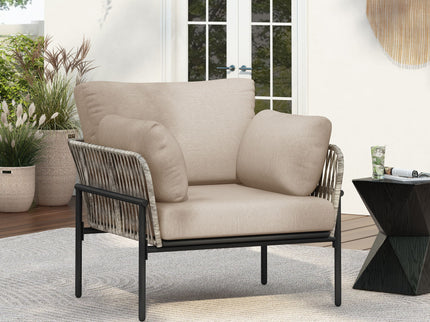 Rope Lounge Chair With Cushions For Modern Spaces