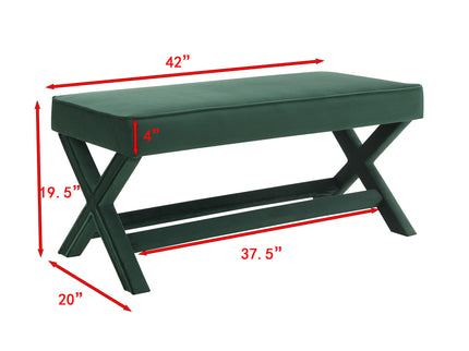 Comfort Double Bench Upholstered With X Crossed Legs