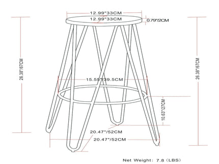 Simeon - Multifunctional Metal Stool With Wood Seat