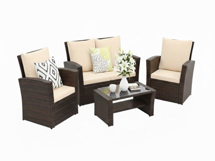 Modern Patio Set With Table And Cushions