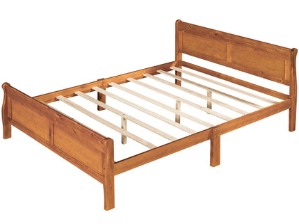 Platform Bed Frame Mattress Foundation Sleigh Bed With Headboard / Footboard / Wood Slat Suppor