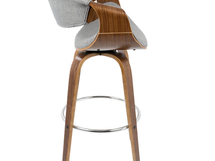Curvini Mid - Century Modern Fixed Height Barstool With Swivel (Set of 2)