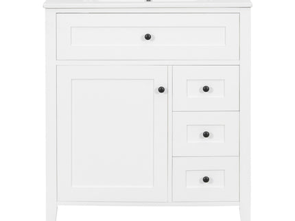 Bathroom Vanity With Sink, 3 Drawers And Adjustable Shelf