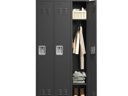 Storage Locker Cabinet With Locks For Employees, Home Gym Office School Garage - Black