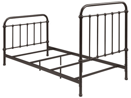 Twin Panel Bed With Ornate Design - Bronze