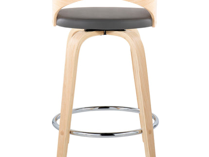 Grotto - Contemporary Fixed Height Counter Stool & Swivel, Round Footrest (Set of 2)