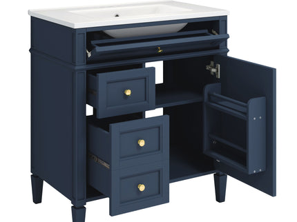 Bathroom Vanity With Top Sink, Storage Cabinet With 2 Drawers, Tip Out Drawer