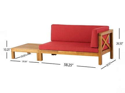 Brava - X Back Corner Bench With Coffee Table