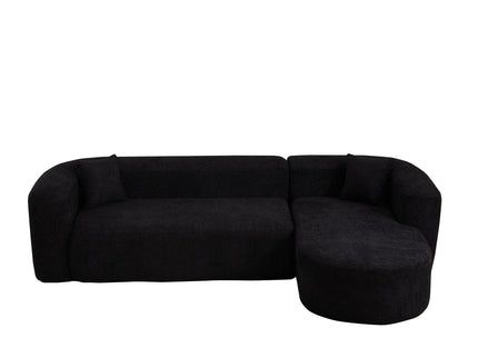 L - Shape Boneless Cloud Couch With 2 Throw Pillows For Living Room