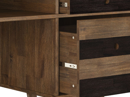 Clarkson - Desk With Side Drawers - Rustic Natural Aged Brown