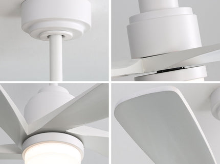 52" Ceiling Fan With Dimmable LED Light, 5 Blades, Reversible DC Motor, Smart Remote Control - White