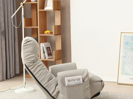 Modern With Metal Frame Swivel Game Lounge Chair With Adjustable Headrest And Waist Support, 360 Degree Rotatable Leisure Chair For Living Room - Gray