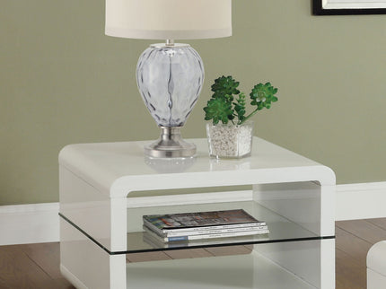 Emerson - 1 Shelf Rectangular Side End Table - White