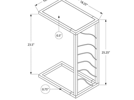 Accent Table, C - Shaped, Contemporary & Modern Convenient Design