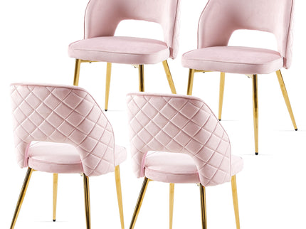 Dining Chairs With Metal Legs And Hollow Back Upholstered Dining Chairs
