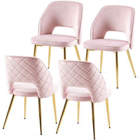 Dining Chairs With Metal Legs And Hollow Back Upholstered Dining Chairs