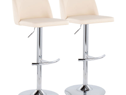 Toriano - Contemporary Adjustable Barstool With Swivel & Rounded T Footrest (Set of 2)