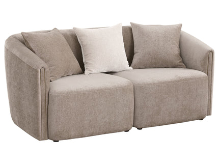 Silvana - Upholstered Rolled Loveseat With Curved Back And Foam Cushions - Beige