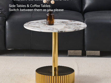 End Table For Living Rooms - Gold / White