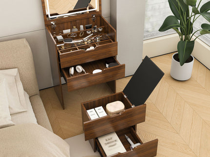 Vanity Desk With Lighted Mirror & Stool