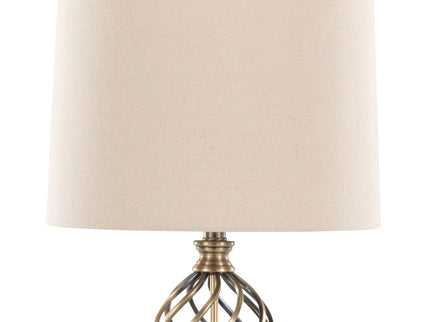 Linx - Twist Contemporary Table Lamp (Set of 2) - Antique Soft Brass / White