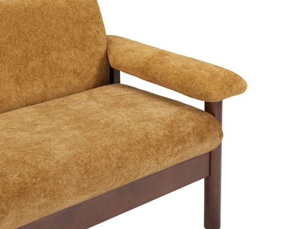 Sofa With Pillow Top Arms, Single Cushion Couch For Living Room - Yellow
