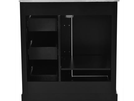 Bathroom Vanity Cabinet With Ceramic Basin, 3 Drawers And Adjustable Shelves