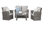 Gray / 4 Pc. Loveseat, 2 Chairs, Coffee Table
