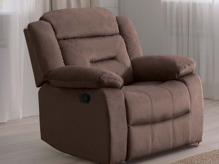 Modern Manual Recliner With Padded Seat And Pillow Arms