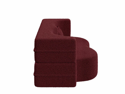 Modern Floor Sofa, With 2 Pillows, Convertible Teddy Fabric Foam Filled Bed