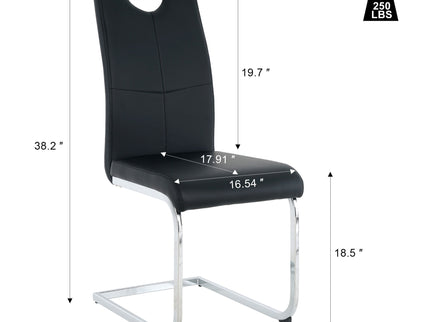 Modern Dining Chairs With Padded Seat And Metal Legs