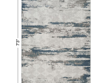Geometrix - 5'3" X 7'3" Area Rug With Geometric 3D Effect - Gray / Ivory