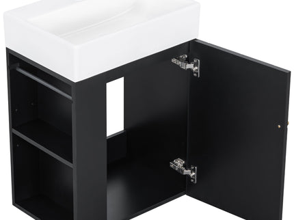 Modern Bathroom Vanity With Sink, Diamond Pattern Doors