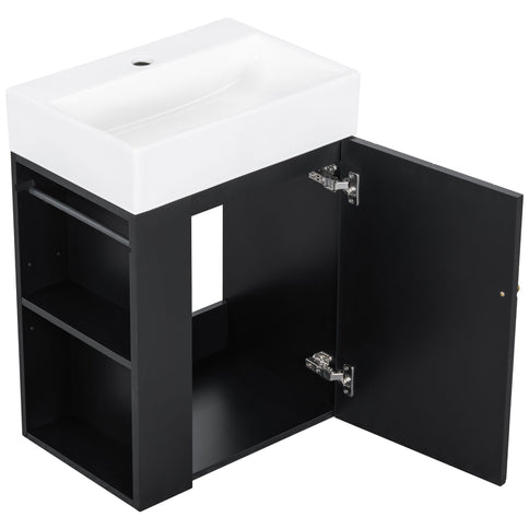 Modern Bathroom Vanity With Sink, Diamond Pattern Doors