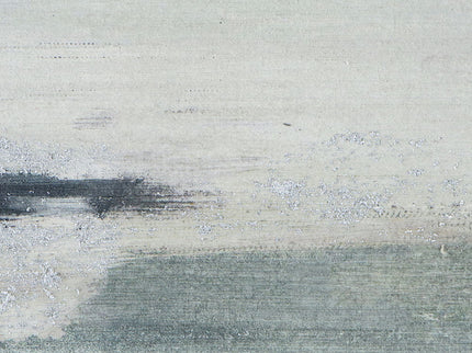 Large Rectangle Framed Wall Art Ocean Waves Canvas Print, Home Decor For Living Room Foyer Office - White / Blue