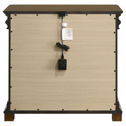Leonide - 2 Drawer Nightstand With USB Charging And Hidden Storage - Cherry