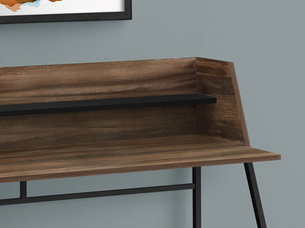 Computer Desk For Home Office, Laptop, Storage Shelves, Marble Look Contemporary & Modern