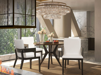 Modern Glossy Dining Chairs (Set of 2), Elegant Upholstery And Ergonomic Design - Black White