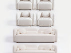 White / 6 Pc. 2 Sofas, 4 Chairs