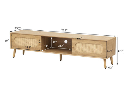 TV Stand For TVs Up To 80", Media Console, Cabinet - Natural