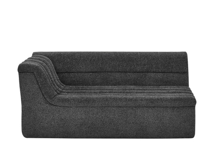 Upholstered L-Shaped Modular Sectional Sofa With Chaise, Wave-Shaped Armrest