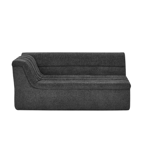 Upholstered L-Shaped Modular Sectional Sofa With Chaise, Wave-Shaped Armrest