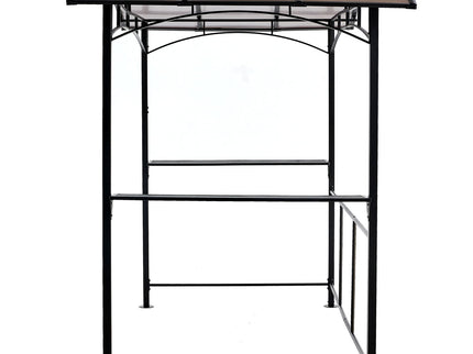 Grill Gazebo 8X5Ft, Outdoor Patio Canopy, Bbq Shelter With Steel Hardtop And Side Shelves - Black