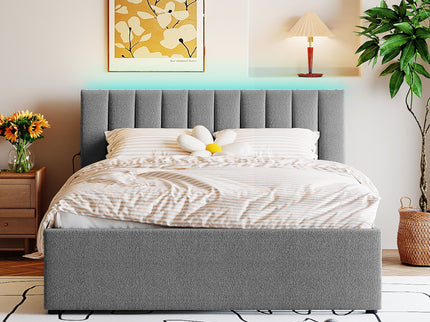 Upholstered Platform Bed With Trundle